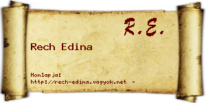Rech Edina névjegykártya